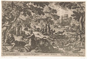 altın Çağ Aetas aurea (nesne üzerindeki başlık) Dünyanın Dört Çağı (dizi adı) by Antonio Tempesta