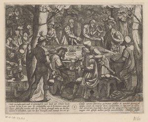 Julius Civilis, Hollandalı yaşlılara Romalılar tarafından köle gibi muamele gördüklerini söylüyor Romalılara karşı Batavia Savaşları (dizi başlığı) Batavorum cum Romanis Bellum (dizi başlığı) by Antonio Tempesta
