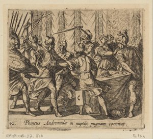 Phineus verstoort de bruiloft van Perseus ve Andromeda Phineus, Andromeda