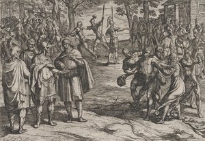 Plaka 2: Savaştan Eski Hollandalı Erkekleri Rehine Olarak Alıp Gençleri Baştan Çıkaran Romalılar..., 1611. by Antonio Tempesta