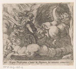 Pluto voert Proserpina, Cyane