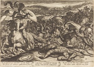 Saul, Ordusunun Filistliler Tarafından Yenilgisinden Sonra Kendini Öldürdü by Antonio Tempesta