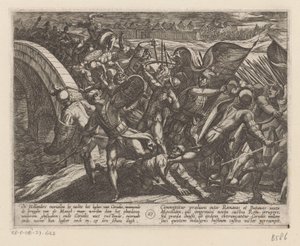 Moselle'deki Roma kampına sürpriz saldırı Romalılara karşı Batavian Savaşları (dizi başlığı) Batavorum cum Romanis Bellum (dizi başlığı) by Antonio Tempesta