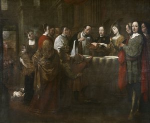 Aziz Francis'in vaftizi, c.1729-33 (tuval üzerine yağlı boya) by Antonio Viladomat