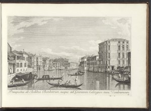 Gezicht op het Canal Grande, Palazzo Bembo ve Venedik Palazzo Vendramin-Calergi te by Antonio Visentini