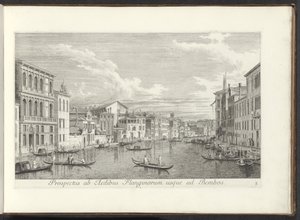 Gezicht op het Canal Grande en Palazzo Flangini te Venetië Flangin Tapınağı