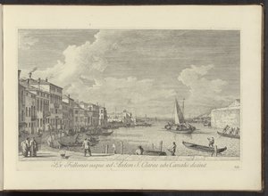 Gezint op het Canal Grande en de kerk de Santa Chiara te Venetië Fuller