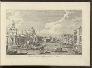 Gezicht op het Canal Grande te Venetië Kanal Başkanı ve Şehre Giriş (nesne üzerindeki başlık) Antonio Vssentini tarafından yeniden üretilen Antonio Kanalı