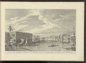 Gezicht op het Canal Grande te Venetië Oradan Rialto Kamu Binaları