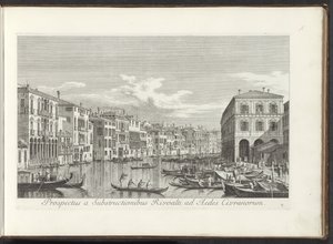 Gezicht op het Canal Grande te Venetië Rialto Alt Yapılarından Aedes Civrani