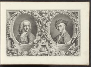 Portretten van kunstenaars Canaletto ve Antonio Visentini Antonio Vssentini tarafından yeniden üretilen Antonio Kanalı