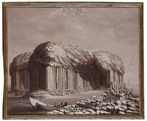 Fingal Mağarası, İskoçya (tuval üzerine yağlı boya) by Antonio de Bittio