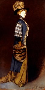 Kürk Manşetli Zarif Bir Bayan by Antonio de la Gandara