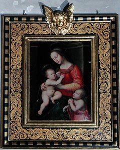 Vaftizci Yahya ile Madonna ve Çocuk (panelde yağlı boya) by Antonio del Ceraiolo