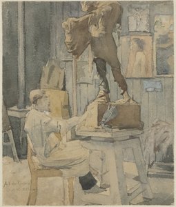 Jan Toorop bir heykeltıraş stüdyosunda