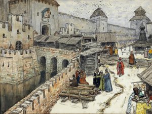 17. yüzyılda Moskova. Kurtarıcı İsa Köprüsü