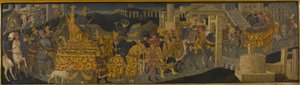 Scipio Africanus'un Zaferi (panelde altın ve gümüş ile tempera) by Apollonio (studio of) & Marco del Buono (1402-89)