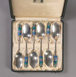 Orijinal Kutusunda Altı Kaşık Seti, üretici Liberty and Company, c.1895-1910