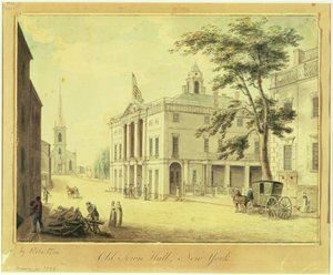 The Old Town Hall (Federal Hall) New York City, 1798 (grafit, wc, kalem ve kağıt üzerine mürekkep)