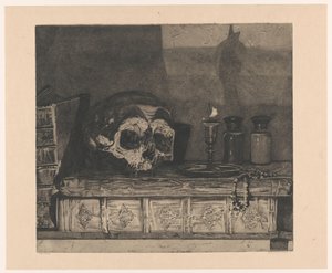 Kafatası ile natürmort by Arend Hendriks (signed by artist)