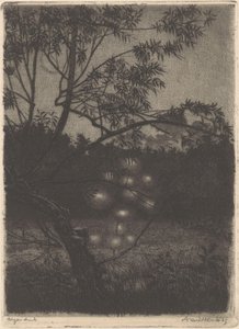 Aydınlık ağaçlı bahçe by Arend Hendriks (signed by artist)