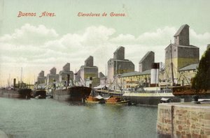 Tahıl asansörleri, Buenos Aires, Arjantin (renkli fotoğraf)