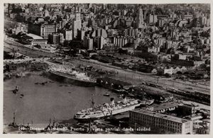Liman ve şehrin kısmi görünümü, Buenos Aires, Arjantin