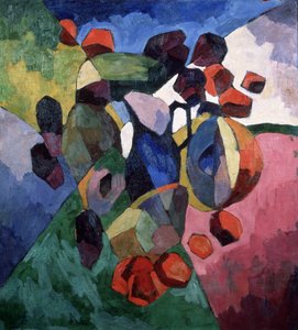 Mavi sürahi ve meyveler, 1913 by Aristarkh Vasilievic Lentulov