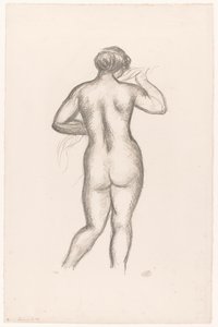 Arkadan çıplak kadın Femme nue de dos (orijinal başlık) by Aristide Maillol (signed by artist)