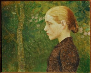 Aristide Maillol / Bir Köylü Kızın Portresi Büstü, 1891, Tuval üzerine yağlı boya, 46 × 55 cm by Aristide Maillol