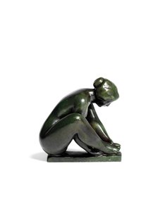 Bir Ayak Tutan Çömelmiş Kız by Aristide Maillol