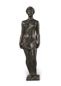 Flore (siyah ve yeşil patinalı bronz) by Aristide Maillol