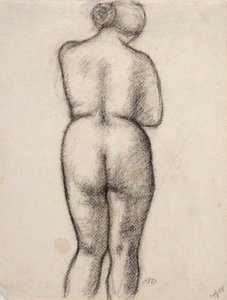 Arkadan görülen kadın modeli by Aristide Maillol