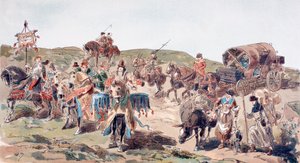15. Yüzyılda Eskortla Seyahat Eden Bir Vagon, 1886 by Armand Jean Heins