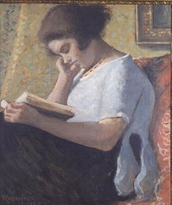 genç kız, okuma by Armand Rassenfosse