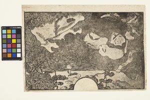 Dekorasyon De Bretagne - Un Jour D'Été (Breton Dekorasyonu - Bir Yaz Günü) c.1894 (sugar-lift aquatint) by Armand Séguin