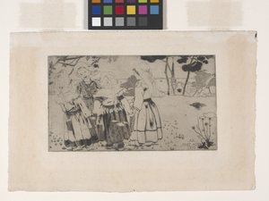 La Ronde De Pont-Aven (Pont-Aven'de Dans) (gravür, aquatint ve kuru nokta) by Armand Séguin