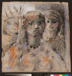 Las indias, c. 1947 (karton üzerine karakalem ve pastel) by Armando Reverón