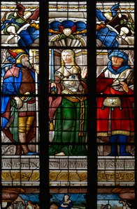 Josue, Sibyl Europe ve Amos - Saint Catherine şapelinde vitray, Arnaud de Moles (1470-1520), 1513