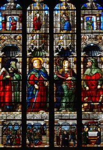 Aziz Matthias (Mathias), Ezra (veya Ezra), peygamber Habacuc (veya Habaquq) ve Sibylle Tiburtine (veya Tibur Albunea) - Arnaud de Moles (1470-1520)