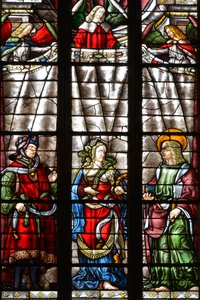 Peygamber Daniel, Sibylle Cimmerienne ve Aziz Matthew the Evangelist - Şapel Saint Louis, Arnaud de Moles (1470-1520) vitray 1513 yılında tamamlandı - Cathedrale Sainte Marie d