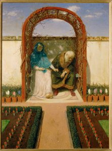 In der Gartenlaube - Çardakta ... (tuval üzerine resim) by Arnold Böcklin