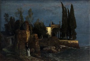 Deniz kenarında villa, yaklaşık 1877 (Tuval üzerine yağlıboya) by Arnold Bocklin