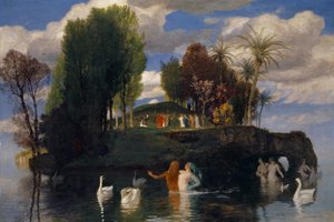 Yaşayanlar Adası, 1888 (maun ağacı üzerine yağlı boya)