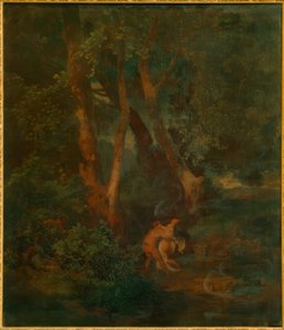 Faun ve perisi ile ormanın kenarı (veya faun, biri mücadele ediyor by Arnold Böcklin