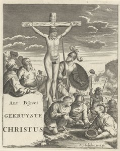 İsa çarmıhta Başlık sayfası: A. Bynaeus, Christ Crucified, 1725 by Arnold Houbraken