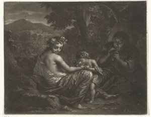 Çoban ve çoban çocukları ile by Arnold Houbraken