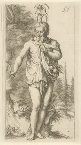 Priapus Ressamların, heykelcilerin vb. hizmetinde açılan günah heykelleri sahnesi (dizi adı) by Arnold Houbraken