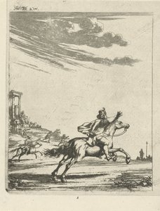 Bir manzarada biniciler by Arnold Houbraken