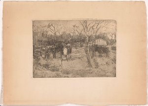 Ağaçlar ve inekler ile çayır by Arnold Koning